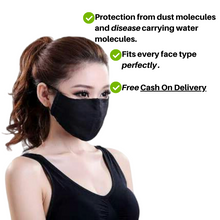 Load image into Gallery viewer, Black Cotton Face Mask by Sanito